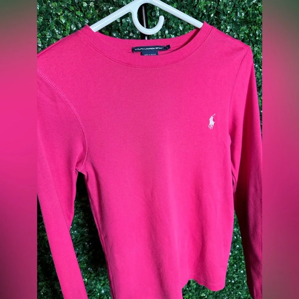 Ralph Lauren Girl’s Large Cotton Sport Long Sleeve Pink Shirt